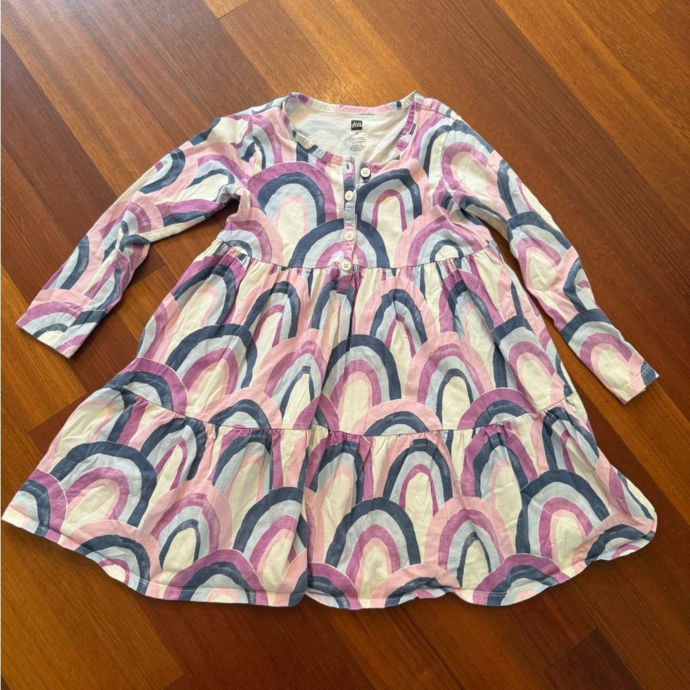Tea Collection Pink and Blue Rainbow Dress